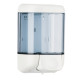 Dispenser da muro per sapone liquido - 12,8x11,2x20,5 cm - capacità 1 L -  bianco/azzurro trasparente - Mar Plast