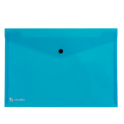 Busta con bottone Pull - 21 x 29,7 cm - azzurro - King Mec