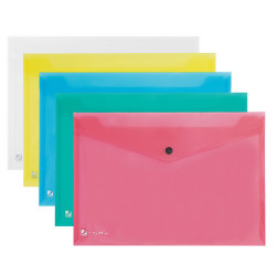 Busta con bottone Pull - 21 x 29,7 cm - colori assortiti - King Mec