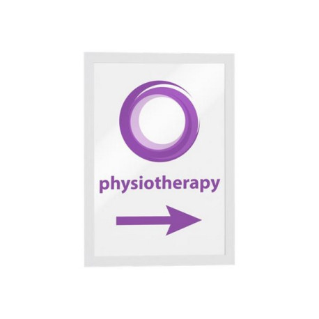 DURABLE DURAFRAME - Portadocumenti - montabile a parete, montabile su porta - per A4 - fronte e retro - bianco (pacchetto di 2)