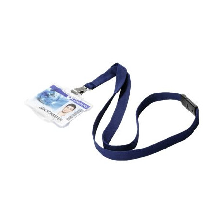 DURABLE SOFT COLOUR - Laccio da collo per badge - 440 x 15 mm - dark navy (pacchetto di 10)