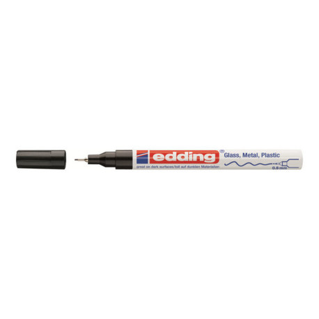 edding 780 gloss paint - Marcatore - permanente - per vetro, metallo, plastica - nero - inchiostro pigmentato - 0.8 mm