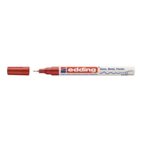 edding 780 gloss paint - Marcatore - permanente - per vetro, metallo, plastica - rosso - inchiostro pigmentato - 0.8 mm