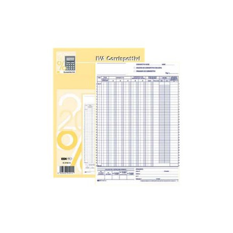 Edipro - Registro IVA prima nota fatture - 25 fogli - 230 x 297 mm - duplicato - senza carbonio