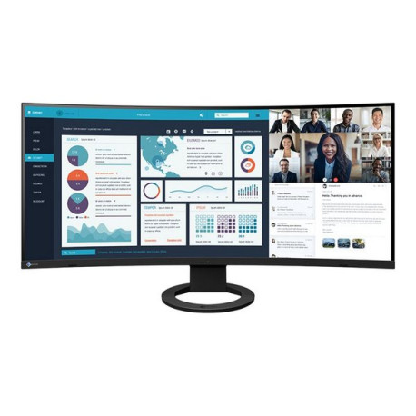 EIZO FlexScan EV3895-BK - Con FlexStand - monitor a LED - curvato - 37.5" - 3840 x 1600 UWQHD+ @ 61 Hz - IPS - 300 cd/m² - 1000