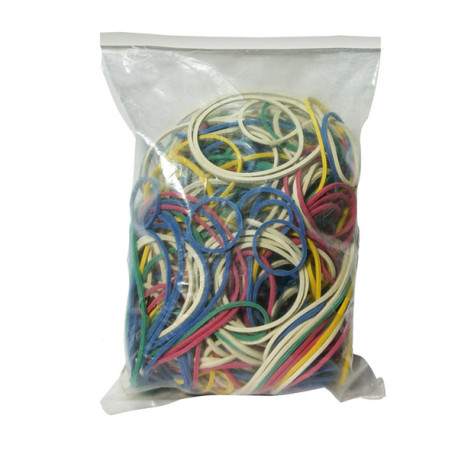 Elastici - misure e colori assortiti - 1 kg - gomma - Markin - conf. 10 sacchetti (100 gr cad)