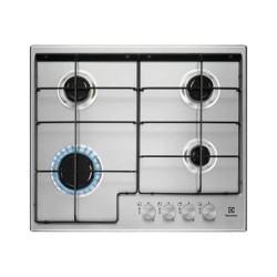 Electrolux Serie 300 Slim line EGS6424X - Piano cottura a gas - 4 piastre - Nicchia - larghezza: 56 cm - profondità 48 cm - acc