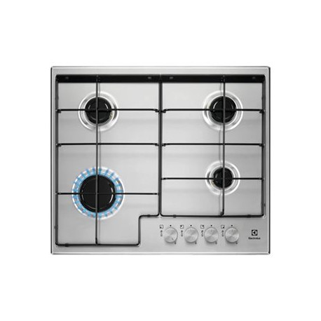 Electrolux Serie 300 Slim line EGS6424X - Piano cottura a gas - 4 piastre - Nicchia - larghezza: 56 cm - profondità 48 cm - acc