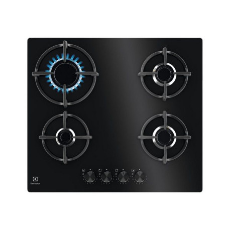 Electrolux Serie 600 EGG64272K - Piano cottura a gas - 4 piastre - Nicchia - larghezza: 56 cm - profondità 48 cm - nero