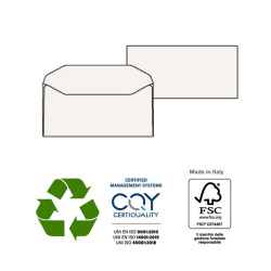 Busta Kami Gommata - senza finestra - 11 x 23 cm - 100 gr - carta riciclata FSC - bianco - Pigna Envelopes - conf. 500 pezzi