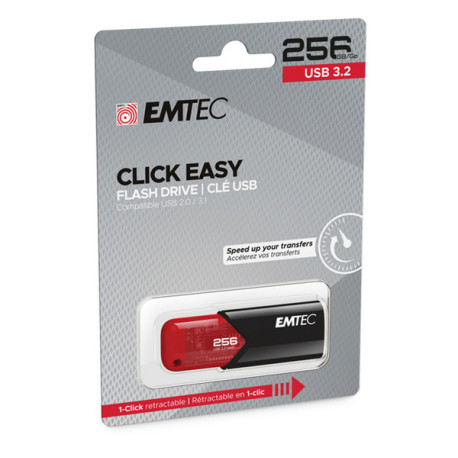 Emtec - Memoria USB B110 USB 3.2 ClickEasy - rosso - ECMMD256GB113 - 256 GB