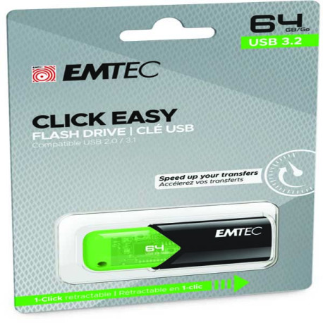 Emtec - Memoria USB B110 USB 3.2 ClickEasy - verde - ECMMD64GB113 - 64 GB