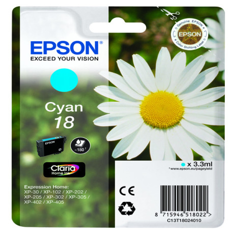 Epson - Cartuccia ink - 18 - Ciano - C13T18024012 - 3,3ml