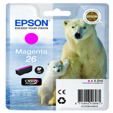 Epson - Cartuccia ink - 26 - Magenta - C13T26134012  - 4,5ml