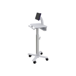Ergotron StyleView Tablet Cart, SV10 - Carrello - per tablet / tastiera - medico - metallo - bianco, alluminio - dimensione sch