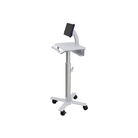 Ergotron StyleView Tablet Cart, SV10 - Carrello - per tablet / tastiera - medico - metallo - bianco, alluminio - dimensione sch