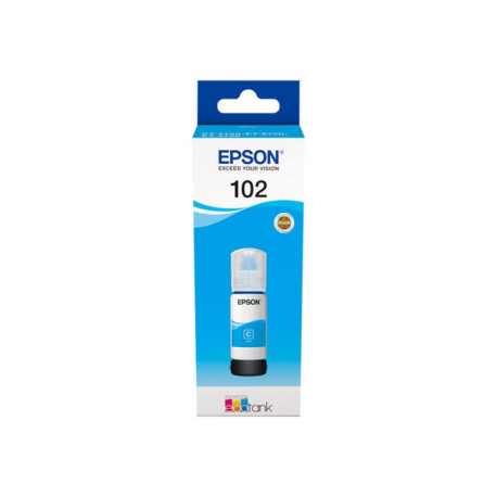 Epson 102 - 70 ml - ciano - originale - serbatoio inchiostro - per EcoTank ET-15000, 2750, 2751, 2756, 2850, 2851, 2856, 3850, 