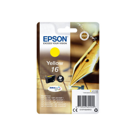 Epson 16 - 3.1 ml - giallo - originale - blister con allarme a radiofrequenza - cartuccia d'inchiostro - per WorkForce WF-2010,