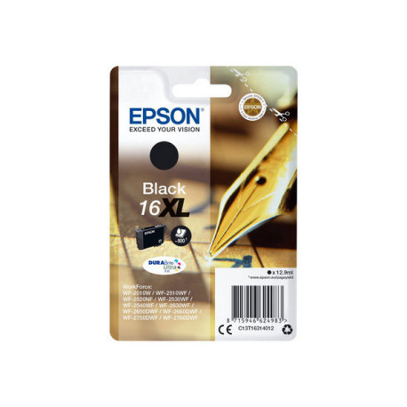 Epson 16XL - 12.9 ml - XL - nero - originale - blister - cartuccia d'inchiostro - per WorkForce WF-2010, 2510, 2520, 2530, 2540