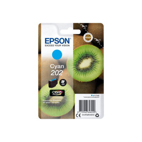 Epson 202 - 4.1 ml - ciano - originale - blister - cartuccia d'inchiostro - per Expression Home XP-202- Expression Premium XP-6