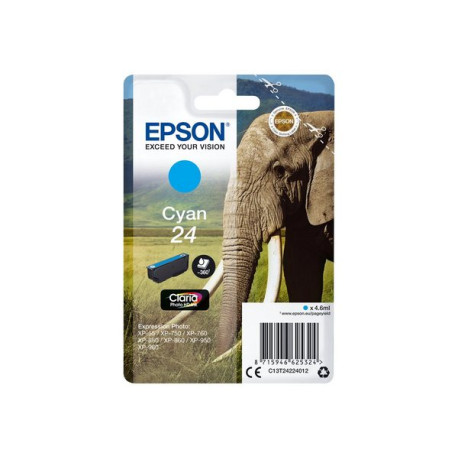 Epson 24 - 4.6 ml - ciano - originale - cartuccia d'inchiostro - per Expression Photo XP-55, 750, 760, 850, 860, 950, 960, 970-