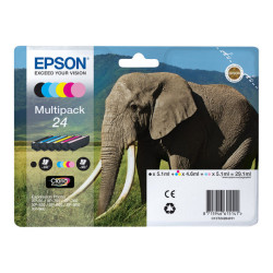 Epson 24 Multipack - Confezione da 6 - 29.1 ml - nero, giallo, ciano, magenta, magenta chiaro, cyan chiaro - originale - bliste