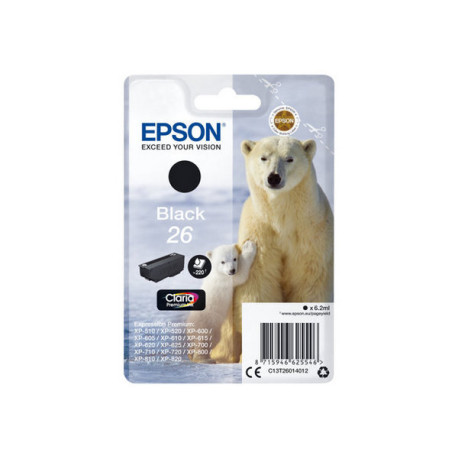 Epson 26 - 6.2 ml - nero - originale - blister con radiofrequenza / allarme acustico - cartuccia d'inchiostro - per Expression 