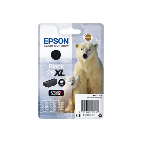 Epson 26XL - 12.2 ml - XL - nero - originale - blister con radiofrequenza / allarme acustico - cartuccia d'inchiostro - per Exp