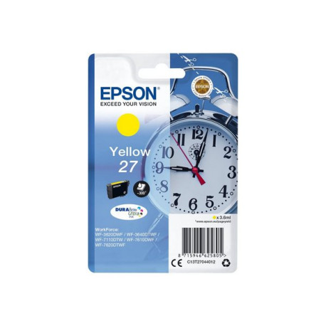 Epson 27 - 3.6 ml - giallo - originale - blister con radiofrequenza / allarme acustico - cartuccia d'inchiostro - per WorkForce