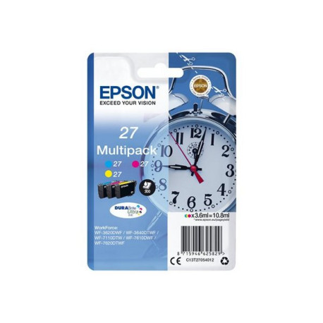 Epson 27 Multi-Pack - Confezione da 3 - 10.8 ml - giallo, ciano, magenta - originale - blister con radiofrequenza / allarme acu