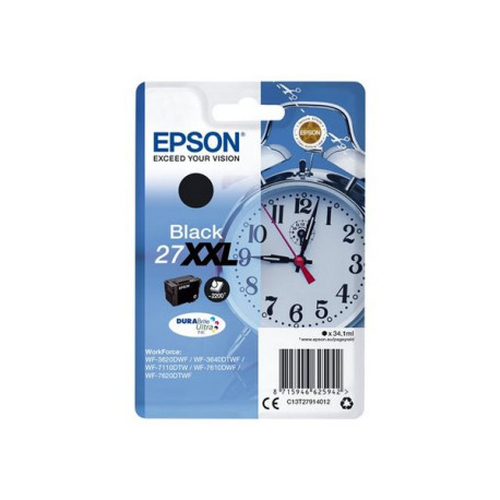 Epson 27XXL - 34.1 ml - XL - nero - originale - blister - cartuccia d'inchiostro - per WorkForce WF-3620, WF-3640, WF-7110, WF-