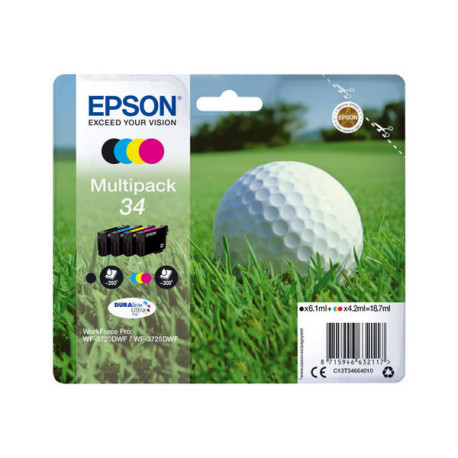 Epson 34 - Confezione da 4 - nero, giallo, ciano, magenta - originale - blister - cartuccia d'inchiostro - per WorkForce Pro WF