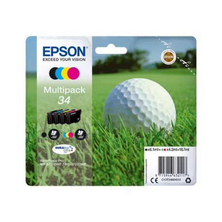 Epson 34 Multipack - Confezione da 4 - nero, giallo, ciano, magenta - originale - blister con radiofrequenza / allarme acustico