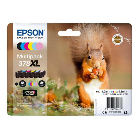 Epson 378XL Multipack - Confezione da 6 - 59.7 ml - XL - nero, giallo, ciano, magenta, magenta chiaro, cyan chiaro - originale 