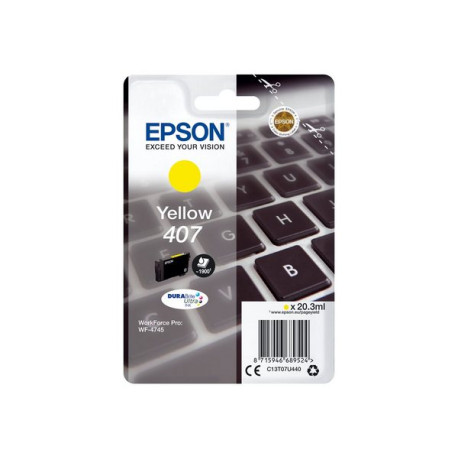 Epson 407 - 20.3 ml - taglia L - giallo - originale - cartuccia d'inchiostro - per WorkForce Pro WF-4745, WF-4745DTWF