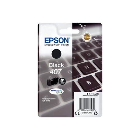 Epson 407 - 41.2 ml - taglia L - nero - originale - cartuccia d'inchiostro - per WorkForce Pro WF-4745, WF-4745DTWF