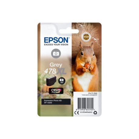 Epson 478XL - 11.2 ml - alta capacità - grigio - originale - cartuccia d'inchiostro - per Expression Home HD XP-15000