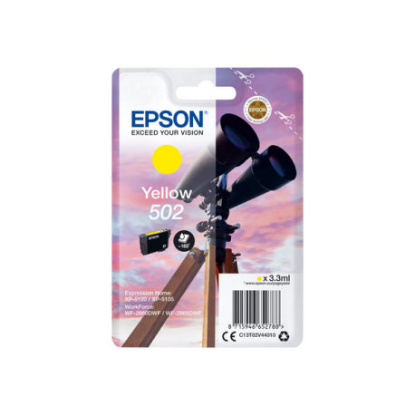 Epson 502 - 3.3 ml - giallo - originale - blister con radiofrequenza / allarme acustico - cartuccia d'inchiostro - per Expressi