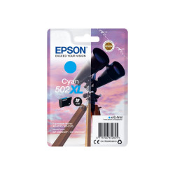 Epson 502XL - 6.4 ml - alta capacità - ciano - originale - blister con radiofrequenza / allarme acustico - cartuccia d'inchiost