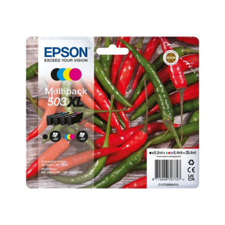 Epson 503XL Multipack - Confezione da 4 - XL - nero, giallo, ciano, magenta - originale - blister - cartuccia d'inchiostro - pe