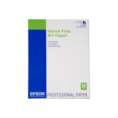 Epson Fine Art Velvet - Velluto - A2 (420 x 594 mm) 25 fogli carta per belle arti - per SureColor P5000, P800, SC-P10000, P2000