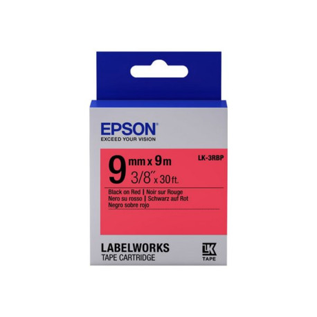 Epson LabelWorks LK-3RBP - Nero su rosso - Rotolo (0,9 cm x 9 m) 1 cassetta(e) rotolo di etichette - per LabelWorks LW-1000, 30