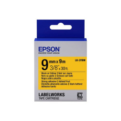 Epson LabelWorks LK-3YBW - Adesivo forte - nero su giallo - Rotolo (9 cm x 9 m) 1 cassetta(e) rotolo di etichette - per LabelWo