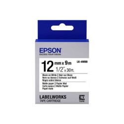 Epson LabelWorks LK-4WBB - Nero su bianco opaco - Rotolo (1,2 cm x 9 m) 1 cassetta(e) rotolo di etichette - per LabelWorks LW-1