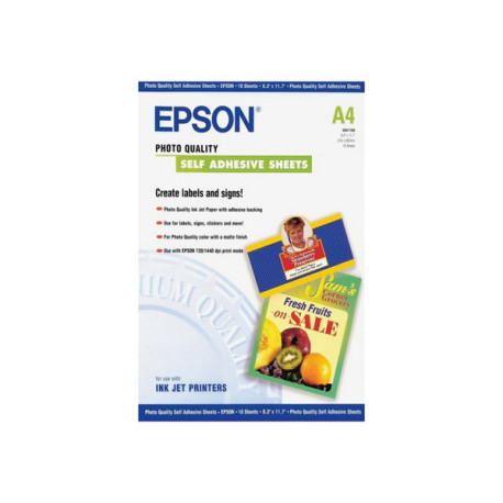 Epson Photo Quality Self Adhesive Sheets - Autoadesivo - A4 (210 x 297 mm) - 167 g/m² - 10 pezzi sheets - per Expression Home H