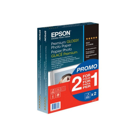 Epson Premium Glossy Photo Paper BOGOF - Lucido - 100 x 150 mm - 255 g/m² - 40 fogli carta fotografica (pacchetto di 2) - per E