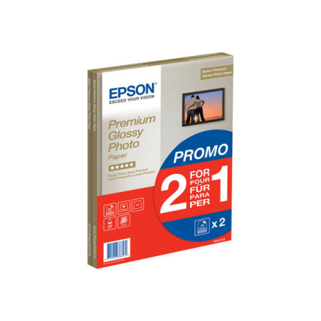 Epson Premium Glossy Photo Paper BOGOF - Lucido - A4 (210 x 297 mm) - 255 g/m² - 15 fogli carta fotografica (pacchetto di 2) - 