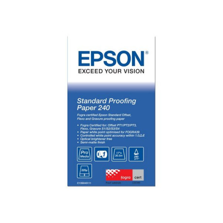 Epson Proofing Paper Standard - Semi-opaca - 9 mil - Rotolo (43,2 cm x 30,5 m) - 240 g/m² - 1 rotoli carta provini - per SureCo