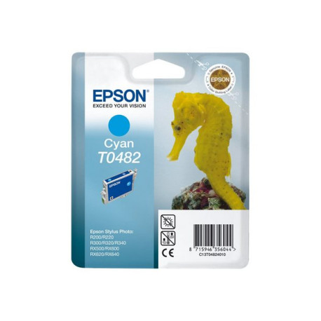 Epson T0482 - 13 ml - ciano - originale - blister con radiofrequenza / allarme acustico - cartuccia d'inchiostro - per Stylus D