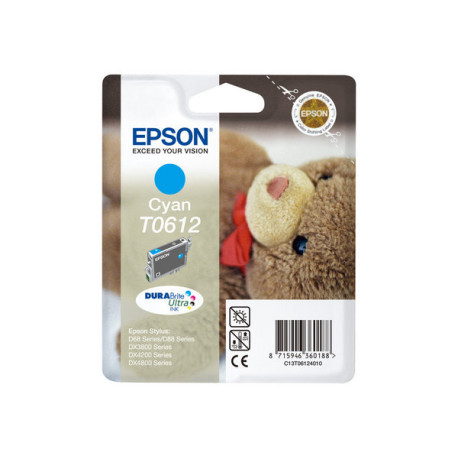 Epson T0612 - 8 ml - ciano - originale - blister con radiofrequenza / allarme acustico - cartuccia d'inchiostro - per Stylus D6